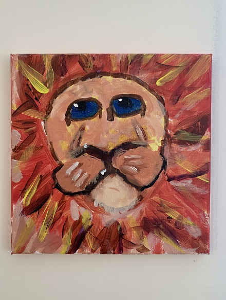 Face of a lion painting by Klara D.